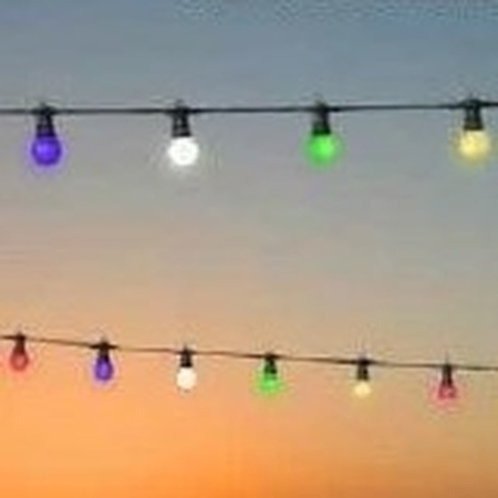 Festoon outdoor lighting multi colour bulbs 5 m