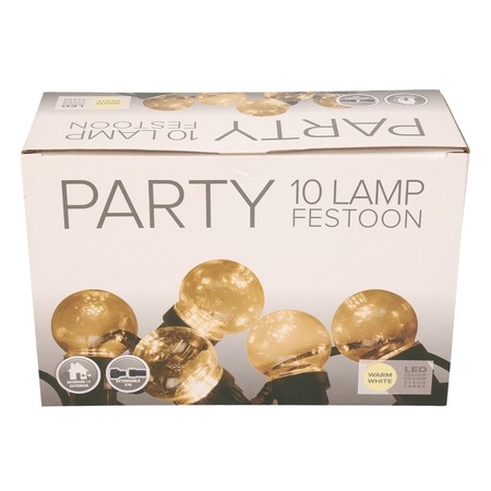 Festoon outdoor party lights transparent bulbs 5 m