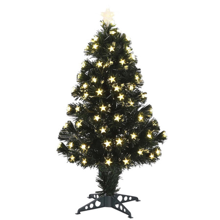 Fiber optic kerstboom/kunst kerstboom sterren lampjes/lichtjes cm bij