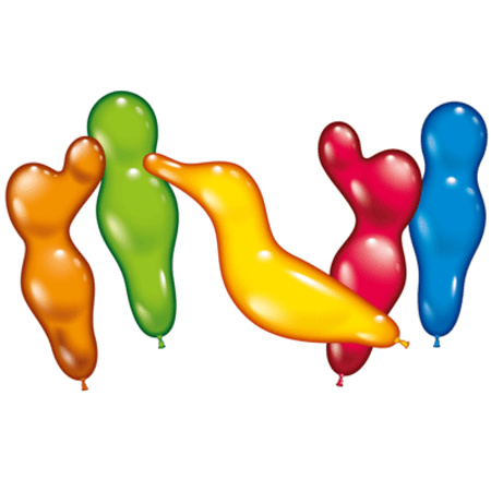 Figure balloons 12x pieces multicolor