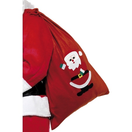 Rode kerstman cadeau zak fleece