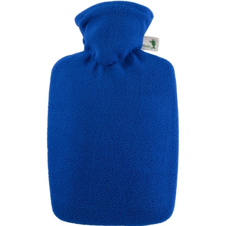 Fleece hot water bottle blue 1.8 liters with sleeve