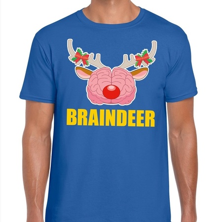 Christmas t-shirt braindeer blue women
