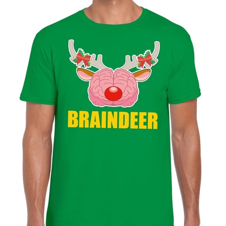 Christmas t-shirt braindeer green women