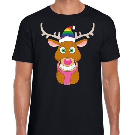 Christmas t-shirt Gay Rudolph black for men