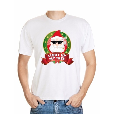 Ugly Christmas t-shirt stoned Santa men