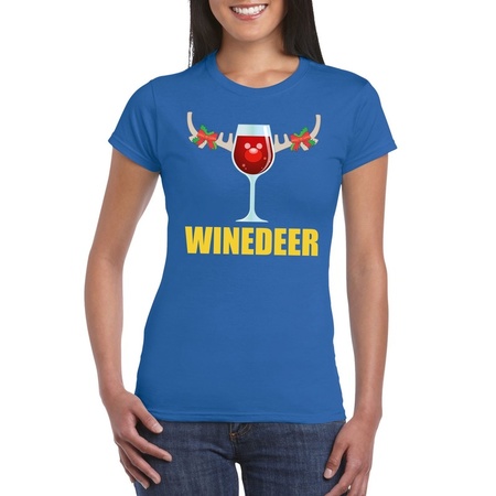Christmas shirt Winedeer blue for women