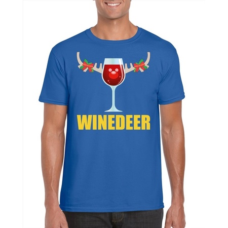 Christmas shirt Winedeer blue for men