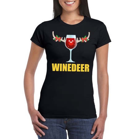 Christmas shirt Winedeer black for women