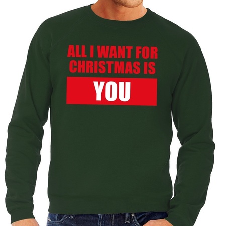 Christmas sweater All I Want For Christmas Is You green men