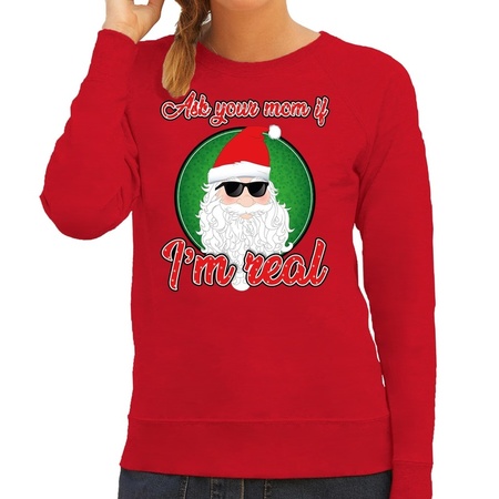 Christmas sweater Ask your mom red for women