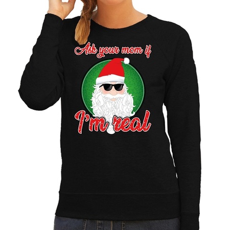 Christmas sweater Ask your mom black for women