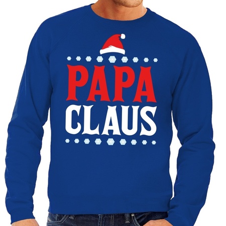 Christmas sweater blue Papa Claus for men