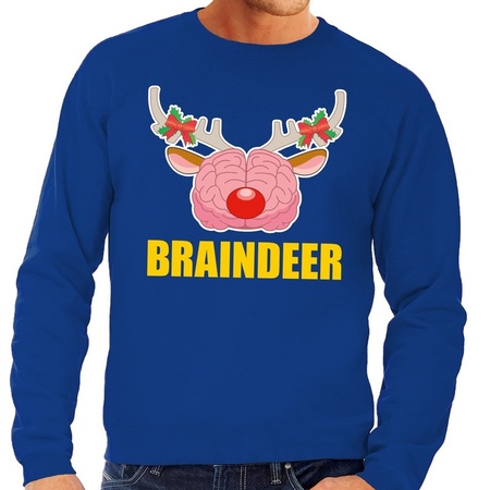 Christmas sweater braindeer blue men