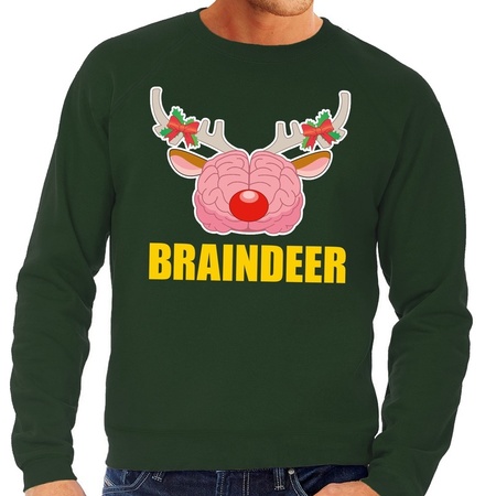 Christmas sweater braindeer green men