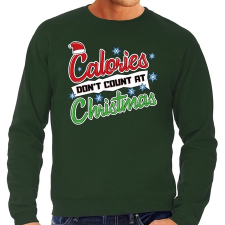 Christmas sweater Calories dont count at christmas green for men
