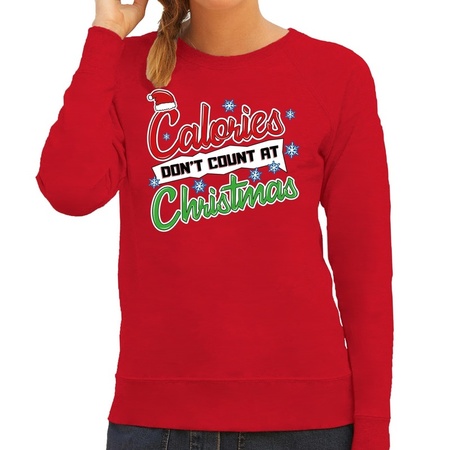 Christmas sweater Calories dont count at christmas red for wom