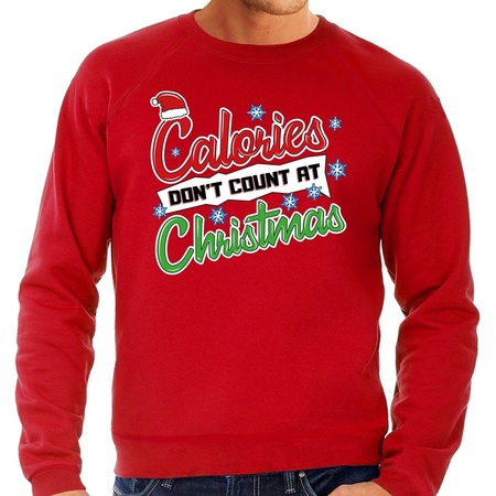 Christmas sweater Calories dont count at christmas red for men