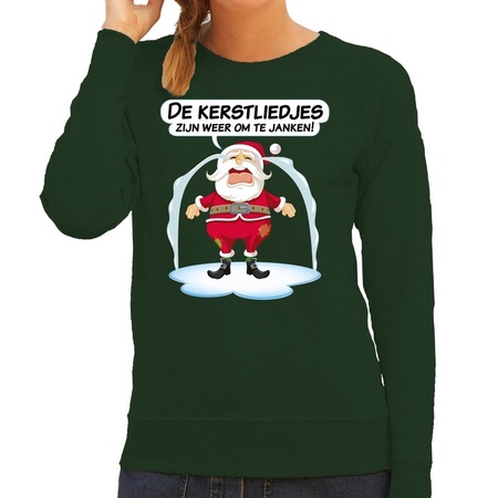 Christmas sweater de kerstliedjes zijn om te janken green women