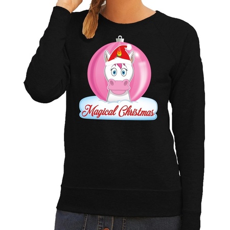 Christmas sweater black unicorn magical christmas for women