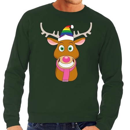 Christmas sweater Gay Rudolph green men