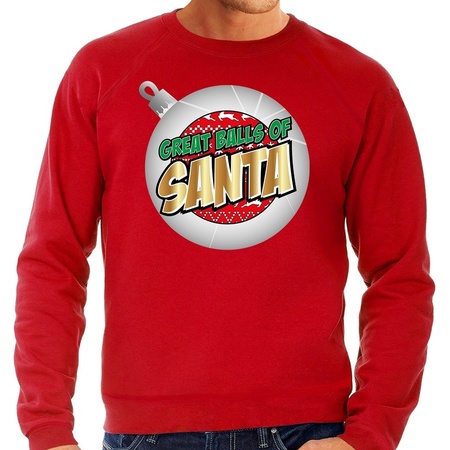 Christmas sweater Great balls of Santa red for men