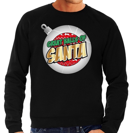 Christmas sweater Great balls of Santa black for men