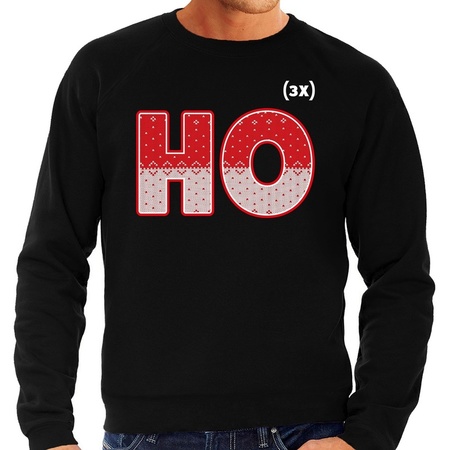 Christmas sweater Ho Ho Ho black for men