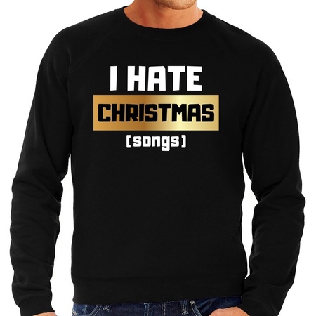 Christmas sweater I hate Christmas songs black for men
