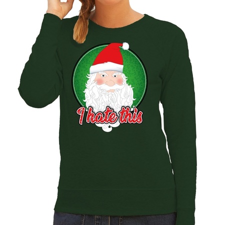 Christmas sweater I hate this green for women