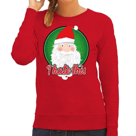 Christmas sweater I hate this red for women