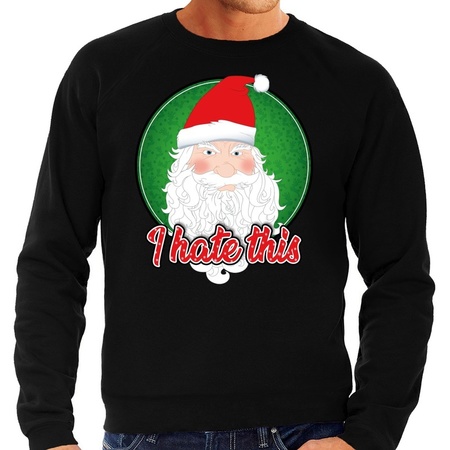 Christmas sweater I hate this black for men