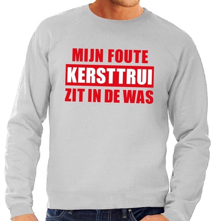 Christmas sweater gray Foute Kersttrui in de was for men