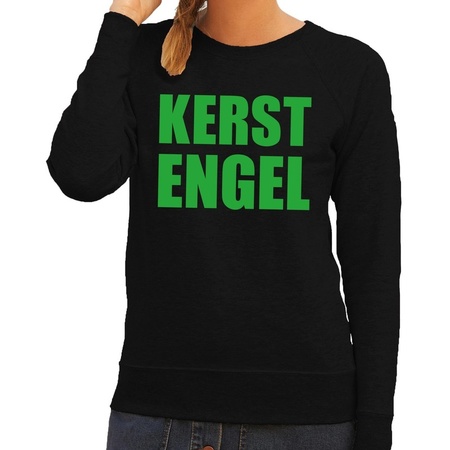Christmas sweater Kerst Engel black ladies