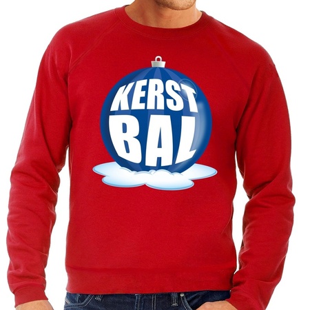 Christmas sweater blue christmas ball on red sweater for men