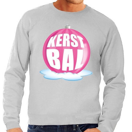 Christmas sweater pink christmas ball on gray sweater for men