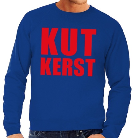 Christmas sweater Kut Kerst blue men