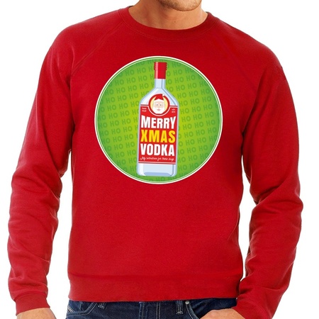 Christmas sweater  Merry Christmas vodka red men