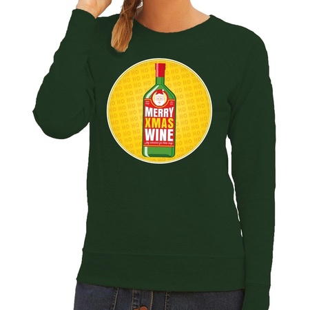Christmas sweater  Merry Christmas wine green women