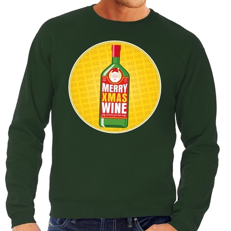 Christmas sweater  Merry Christmas wine green men