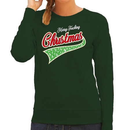 Christmas sweater Merry fucking christmas green for women