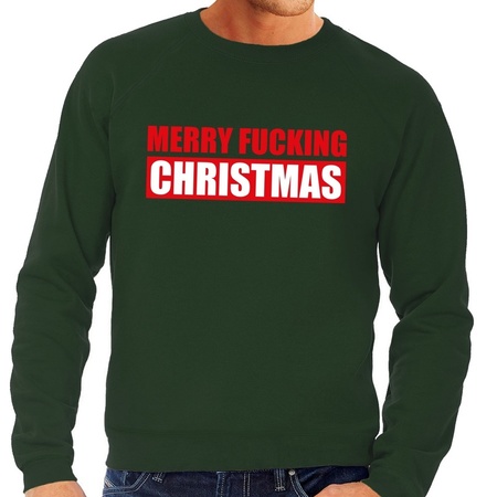 Christmas sweater Merry Fucking Christmas green men