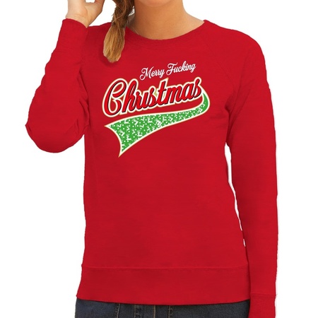 Christmas sweater Merry fucking christmas red for women