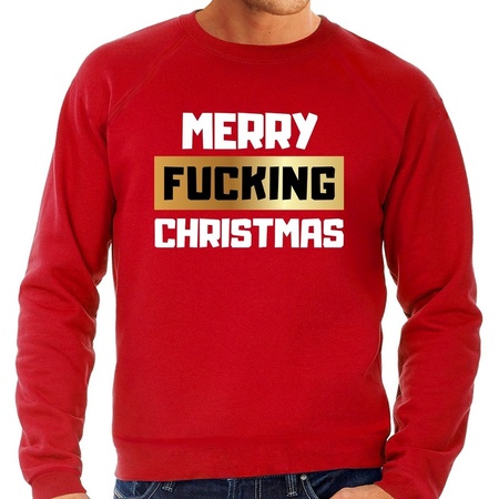 Christmas sweater merry fucking christmas red for men