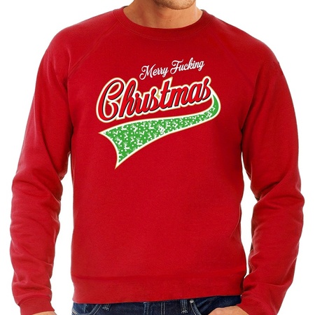 Christmas sweater Merry fucking christmas red for men