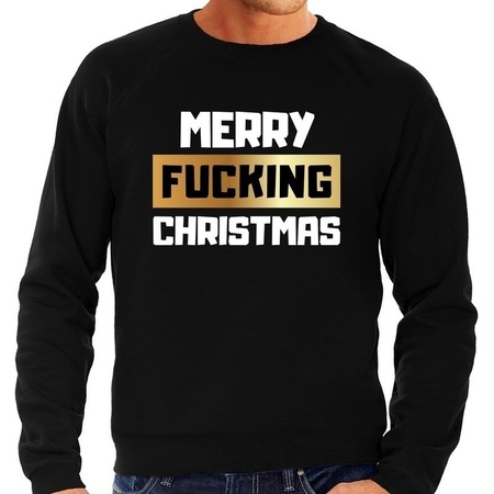 Christmas sweater merry fucking christmas black for men