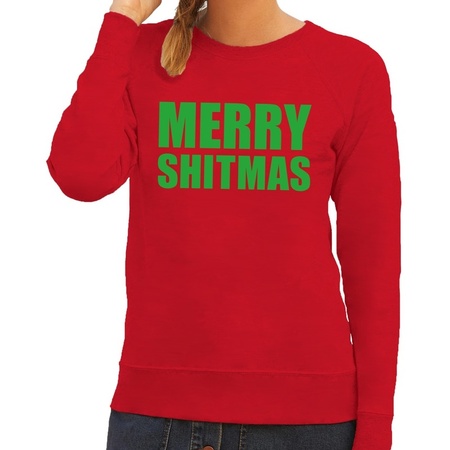 Christmas sweater Merry Shitmas red ladies