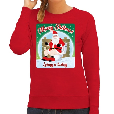 Christmas sweater merry shitmas red for women