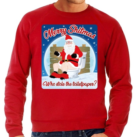 Christmas sweater merry shitmas red for men