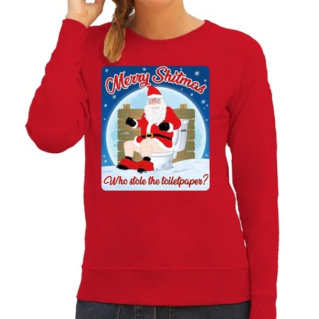 Christmas sweater merry shitmas toiletpaper red for women